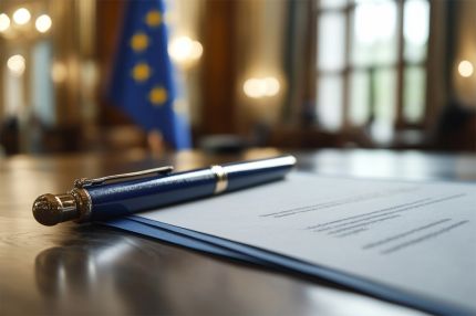 Dokument und Kugelschreiber